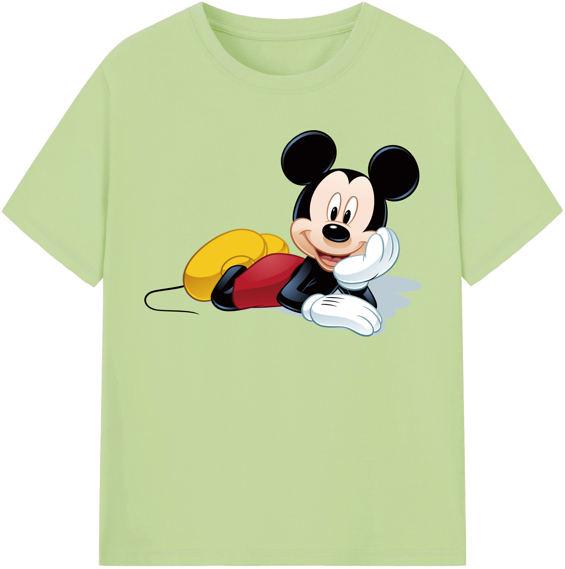 （画像用） ミッキーマウス Mickey Mouse 綿100％半袖Tシャツ（フロントプリント）